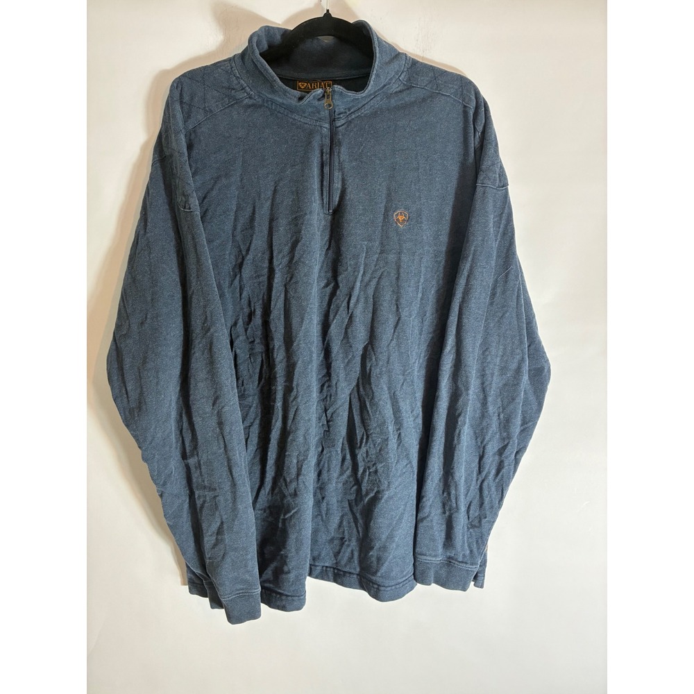 Ariat Mens XXL 1/4 Zip Pullover Navy Blue Western Workwear Gorpcore Sweatshirt